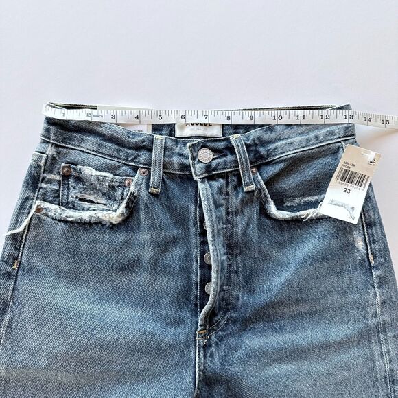 NWT AGOLDE Women's 90's Mid Rise Loose Denim Shorts in Precision Wash Size 23 - Picture 15 of 16